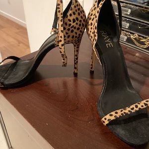 Raye calf hair sandal heel worn once